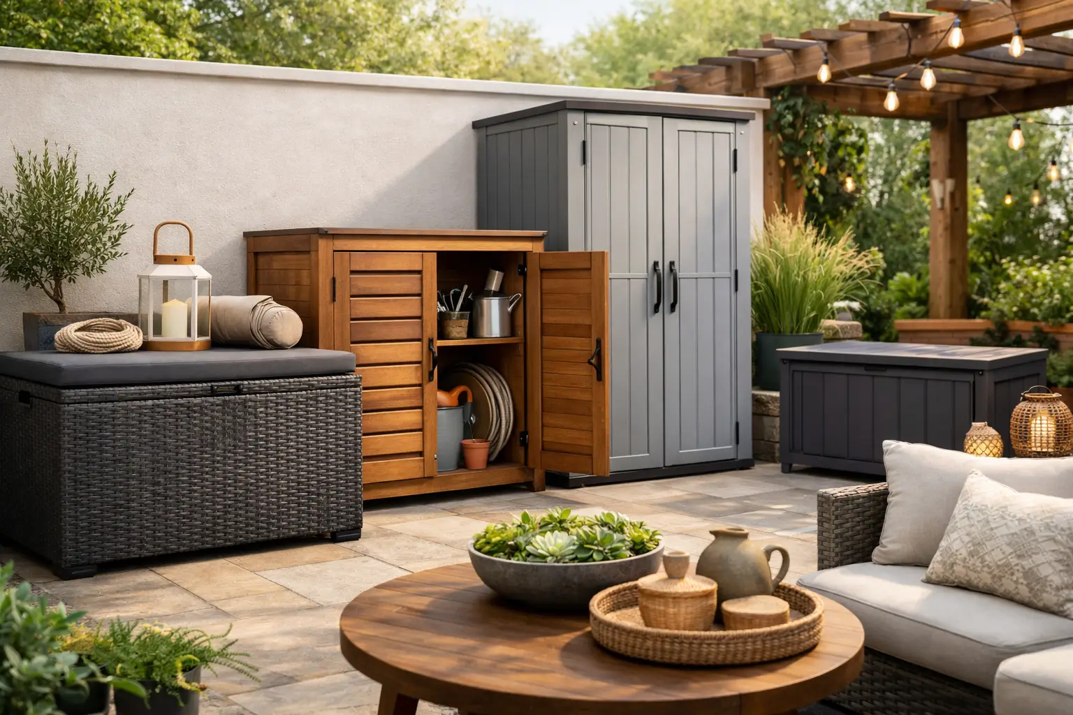 Outdoor Storage Guide for a Tidy, Stylish Patio