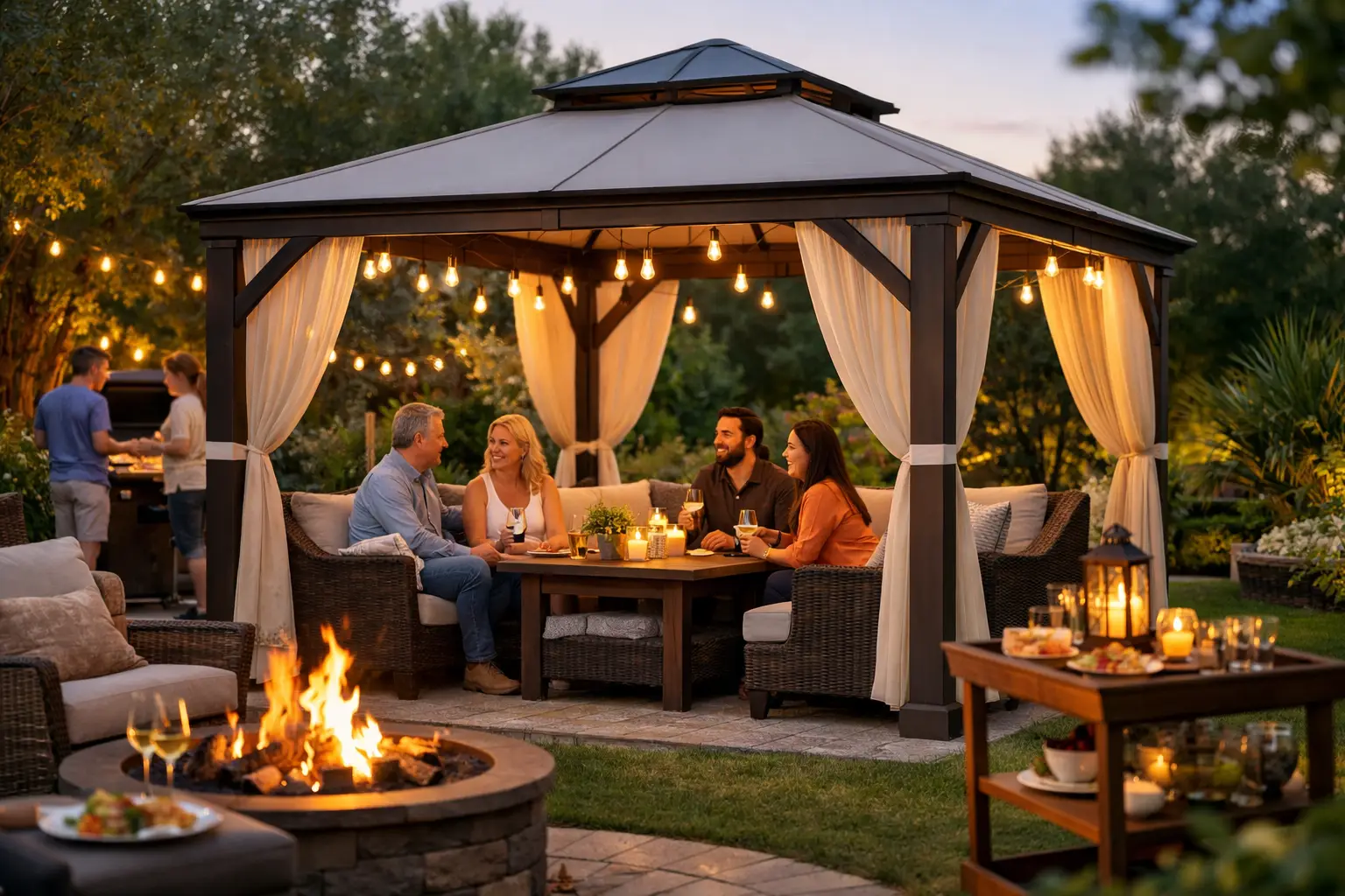 A Backyard Gazebo for Entertaining That Works