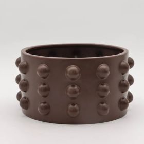 5-Inch Textured Planter Pot â€“ Inventive Design, Brown, For Indoor Plants & Succulents