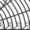 Half-Circle Outdoor Patio Garden Black Wrought Iron Tree Bench