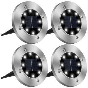 4Pcs Solar Powered Ground Light For Outdoor Garden Decoration IP65 Waterproof Buried In-Ground Lamp Decorative Path Deck Lawn Patio Lamp