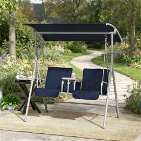Outdoor swing, porch swing, garden chair, terrace swing chair, dark blue