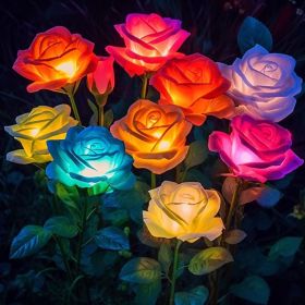 Solar Lights Outdoor Waterproof for Garden Decor, 4 Pack Solar Garden Lights for Outside, Outdoor Solar Lights for Yard with Solar Flowers Lights