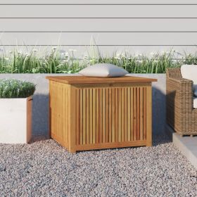 Garden Storage Box Natural Wood Solid Acacia Wood 29.5x29.5x22.8 in