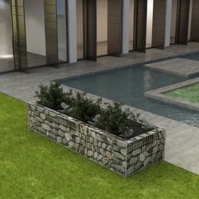 Gabion Raised Bed Silver Galvanized Steel 106.3 x 35.4 x 19.7 in