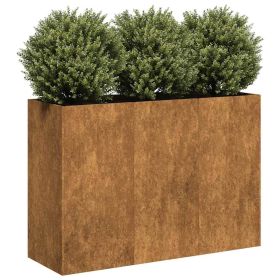 Planter Rusty Weathering steel Large Decorative Inlays Planter (Color: Brown)