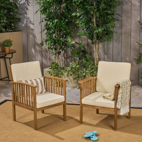 CASA ACACIA CLUB CHAIR (Color: Brown+Cream, Material: Wood+Waterproof Fabric)